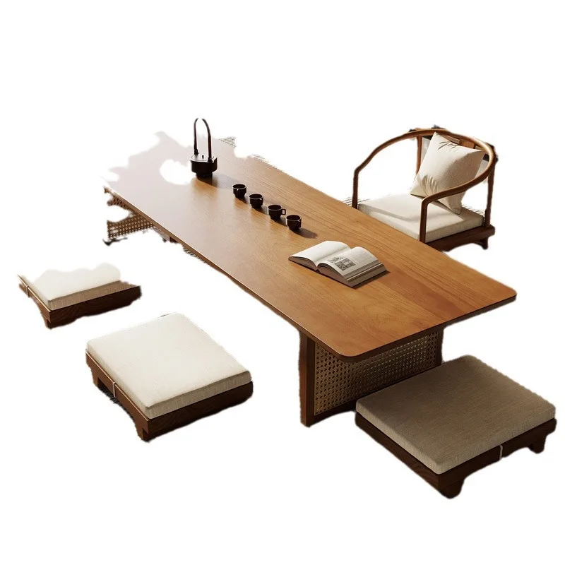 

Window sill table Solid wood Chinese coffee table Bay window Kang table