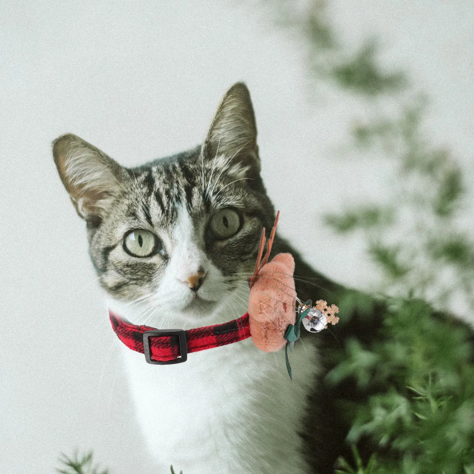

2Pcs Adjustable Pet Collar Christmas Style Bell Included Cotton Cloth Durable Cat Dog Neck Ring Xmas Pet Flower Collar