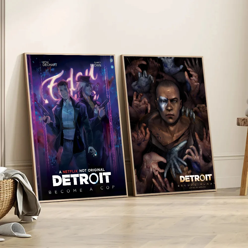 Detroit Become Human Anime Posters Sticky Whitepaper Sticker DIY Room Bar Cafe Kawaii Room Decor