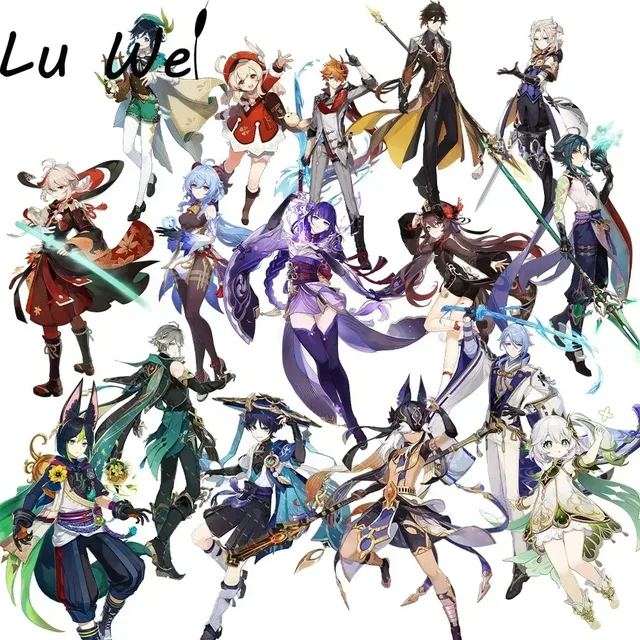 Figurka Anime efekt Xiao Scaramouche Hutao Zhongli akrylowy Model płyty dekoracja biurka figurki stojące na prezenty dla fanów