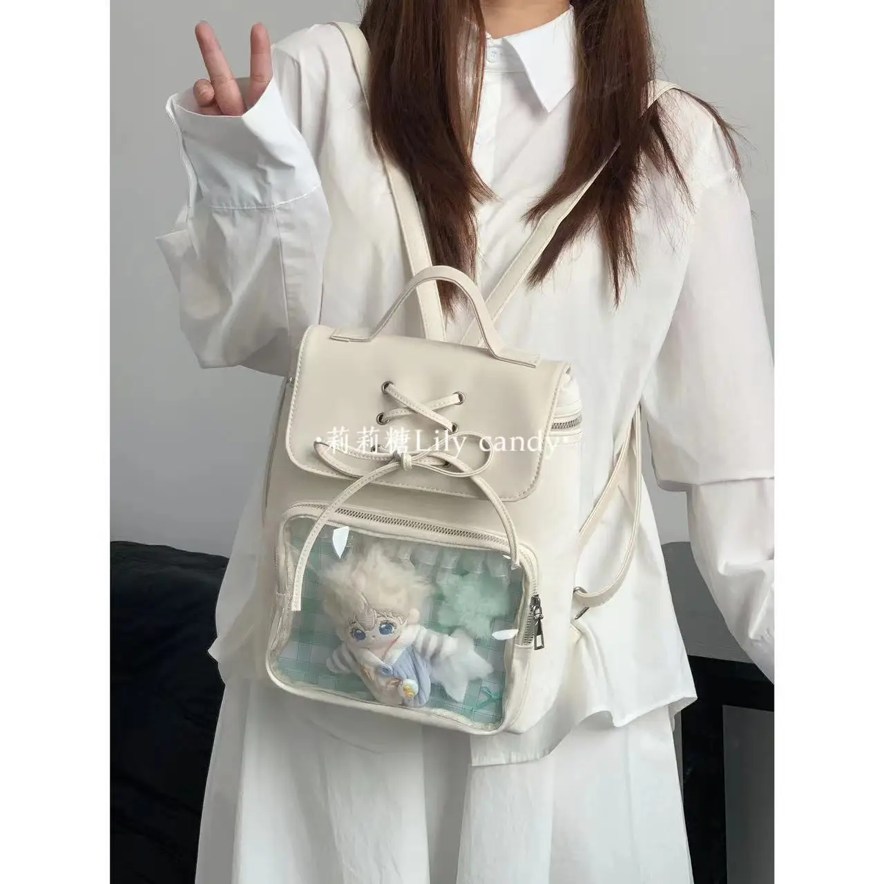 Lolita Ballet Style Niche High-end Fashion Backpack Versatile Two-dimensional Girl's Bags Casual Sweet Kawaii Backpacks