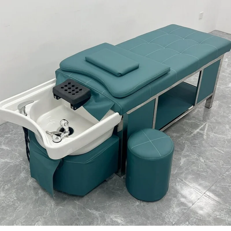 #￥forYicheng Beauty Modern Japanese Style Head Spa Salon Bed Luxury Thai Lay Down Hair Washing Bed From China Supplier