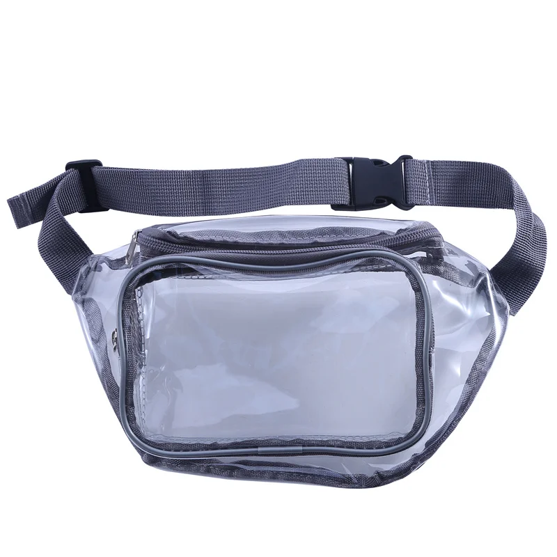 PVC Women Waist Fanny Pack Clear Transparent Chest Pouch Drifting Waterproof Mobile Phone Storage Bags