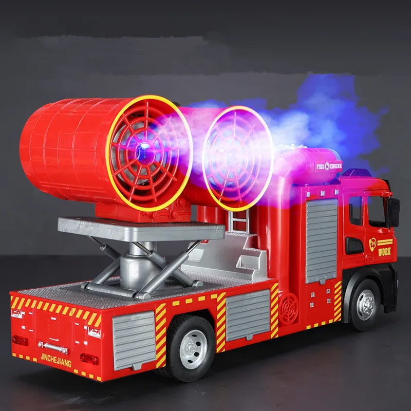 1: 32 alloy pull back fire engineering car model,simulation sound and light rescue vehicle toy,wholesale