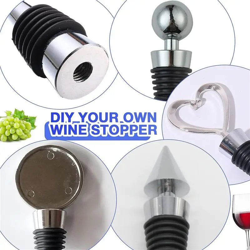 REST 21Pcs Bottle Stopper Zinc Alloy Wine Bottle Stopper Kits Ring Wine Topper Reusable Wine Corks Bottle Stopper Inserts