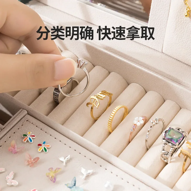 Diamond lattice double drawer jewelry storage box European princess box