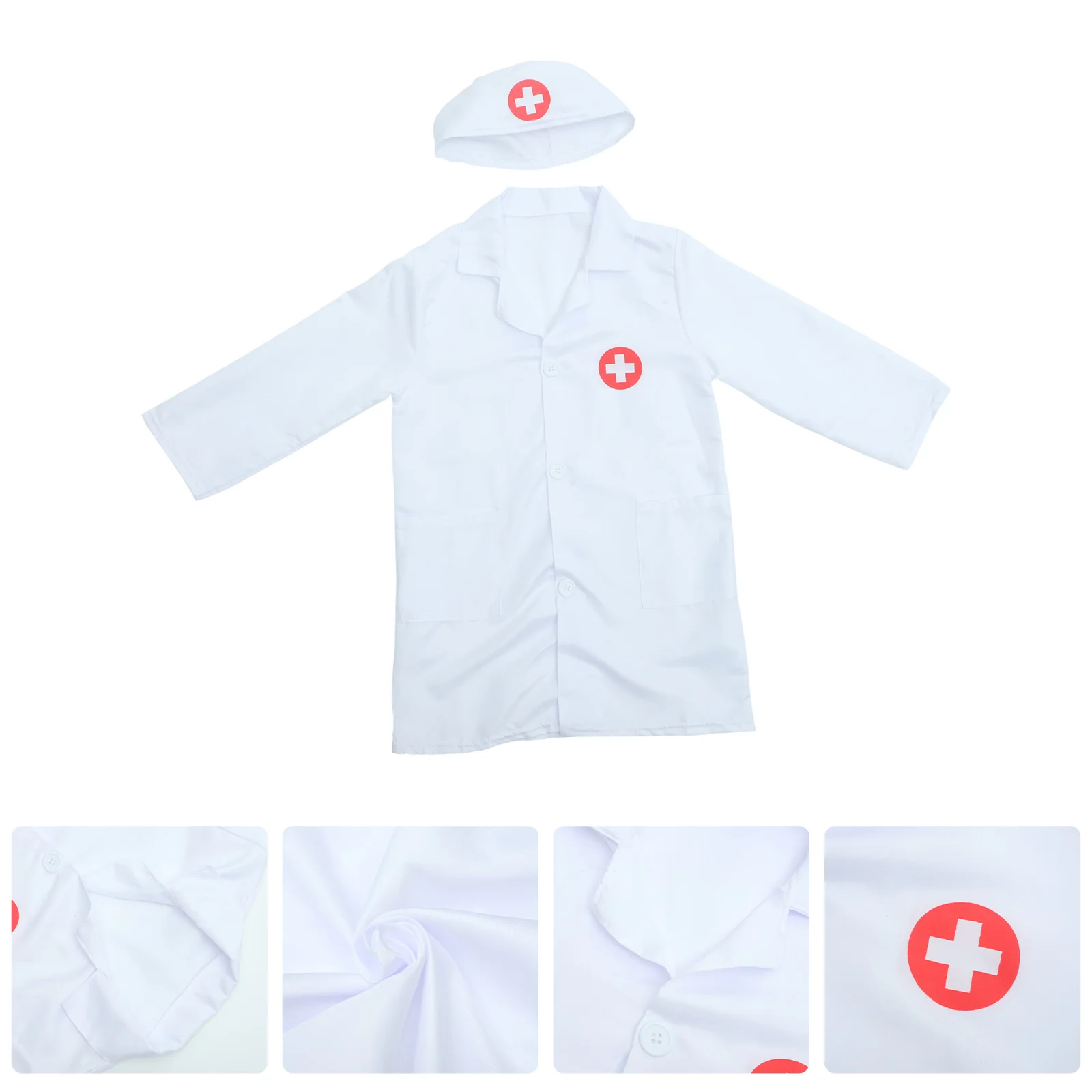 

Kids Doctor Cosplay Costume Outfit Long Sleeves Coat with Doctor Role Play Set (White) Kids Doctor Costume