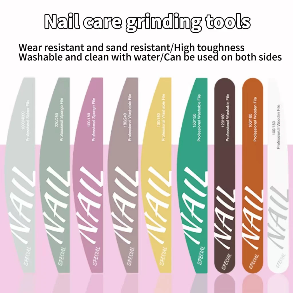 High Quality Specialized Nail File Sponge Rub Polishing Strip Double-sided Nail File Reusable Water Wash Foot Care Tools Ongle