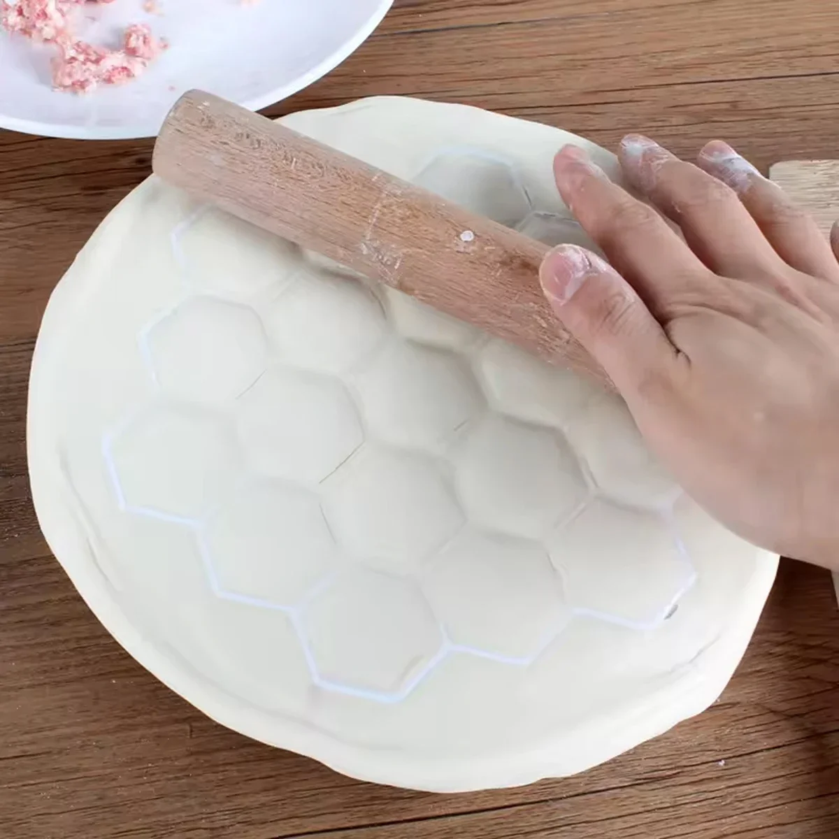 1 قطعة-قالب الزلابية الصينية البسيطة المطبخ العجين الصحافة رافيولي صنع قالب المعجنات أداة الأدوات