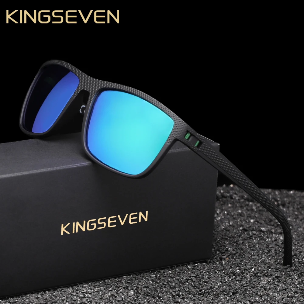 KINGSEVEN Mode gepolariseerde zonnebril voor heren UV400-bril Rechthoekbril Vissen Rijbril Vakantie