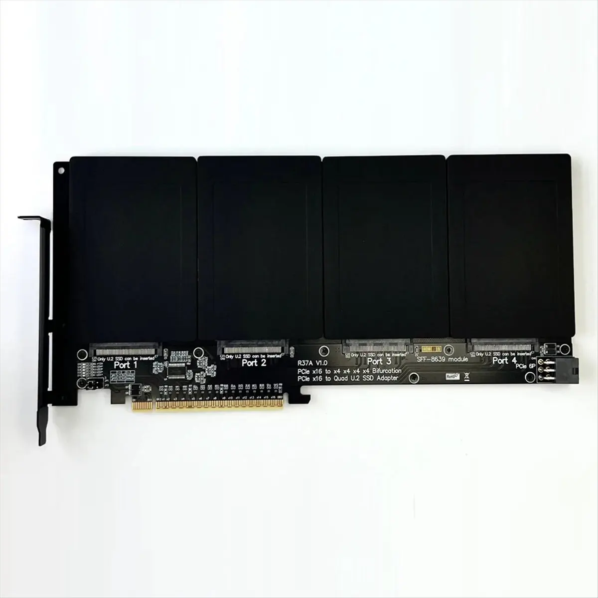 Goodprice R37A PCIe 4.0 X16 to 4-Port U.2 SSD Split Expansion Card for Gen4 X16 Hard Disk Split Expansion Card GPU Dock