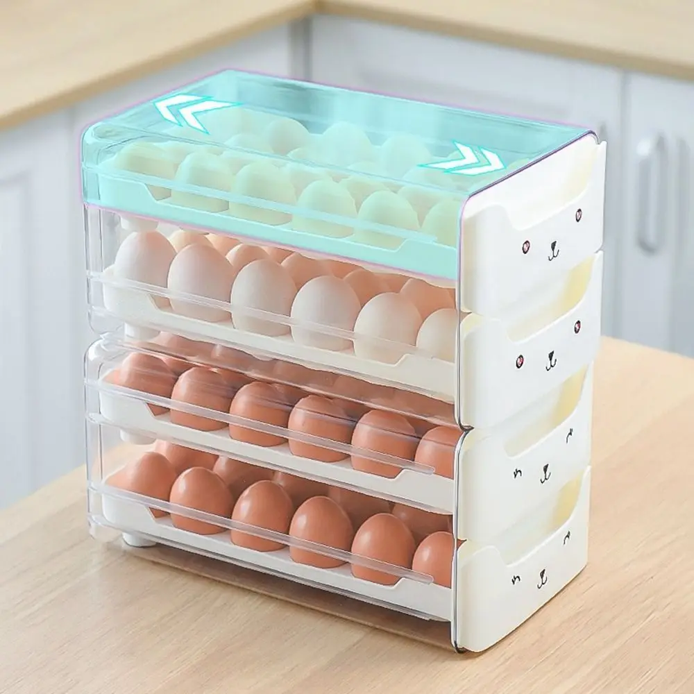 Transparent Egg Storage Box Fresh-keeping Stackable 18/36 Grid Egg Container Drawer Type Space Saving Egg Basket for Kitchen