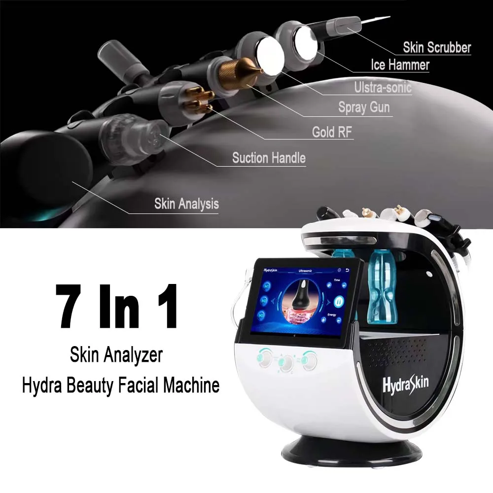 Home Use Beauty Equipment Hydra Skin Analyzer Care Tools Scrubber Vibration Microdermabrasion Skin Analysis Facial Machine