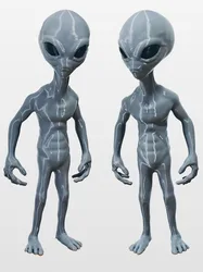2025 New Roswell UFO Grey Alien 3D Print Toys Jesus Model Kits Figure Home Desck Car Room Bedroom Decoration Boys Birthday gift