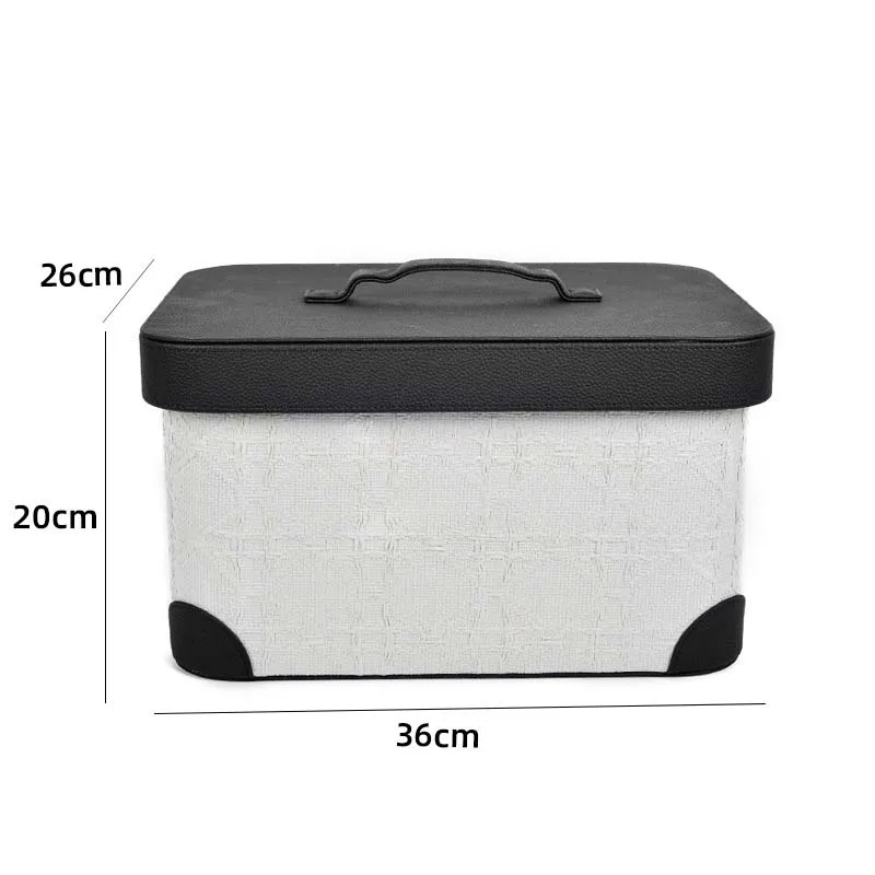 

36 cm Large Capacity Home Storage Box Home Decoration Storage Basket With Lid Jacquard Pattern Portable Sundries Storage Box