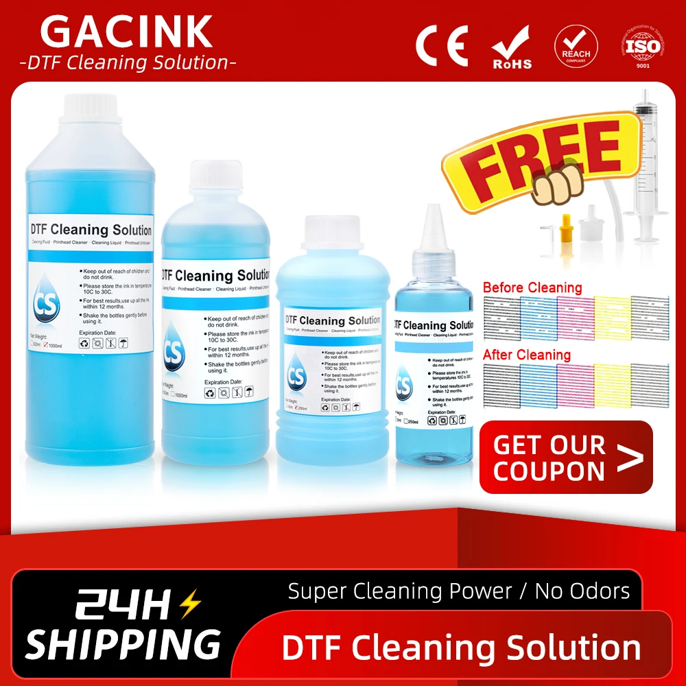 Strong DTF Cleaner DTF Cleaning Solution Liquid For Direct to Film Printer Printhead Tube Maintenance Kit (4 Capacity Options)