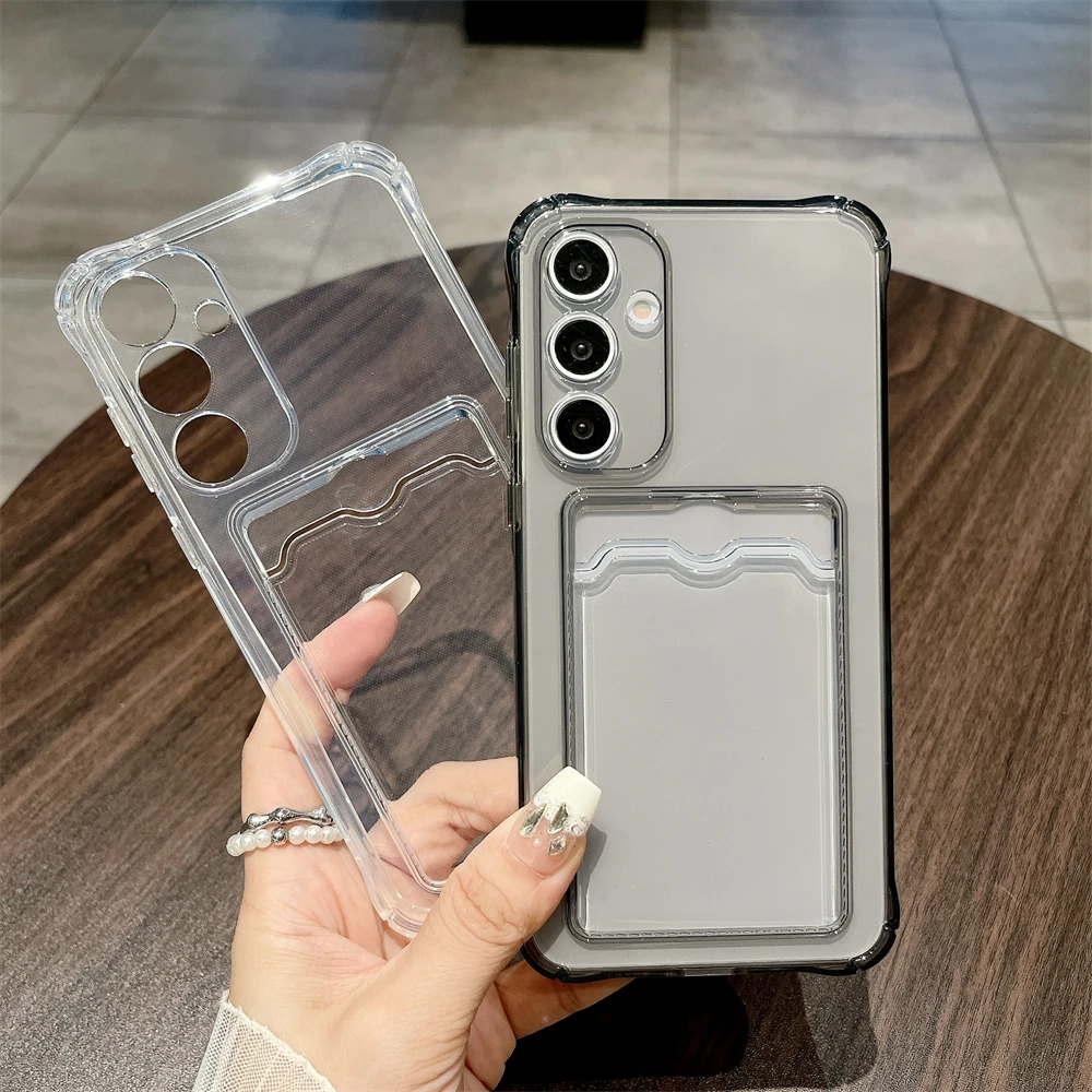 

Противоударный прозрачный чехол с слотом для карт для Samsung Galaxy A07 A17 A06 A16 A05 A15 A14 A26 A25 A24 A36 A35 A34 A55 A54 A56 Soft Cover