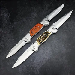 Russian Folding Knife Wood Resin Handles 420 Steel Blade Self-defense Hunting Camping Survival Hiking Pocket Knives Tools