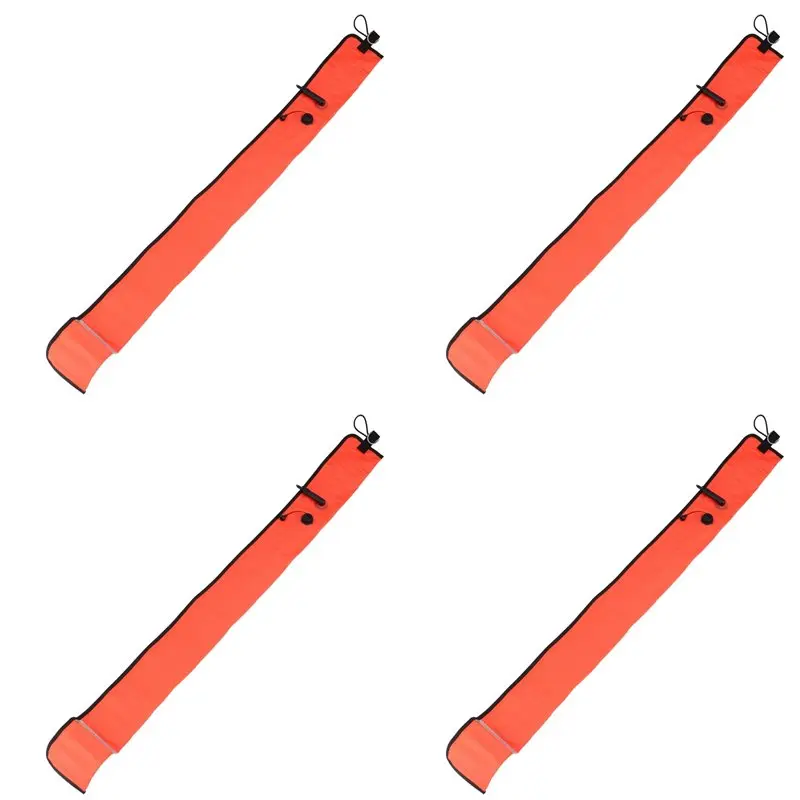

【SPECIAL】4Pcs 1M Scuba Diving Surface Marker Buoy SMB Signal Tube Safety Visibility Float Signal Tube,Red