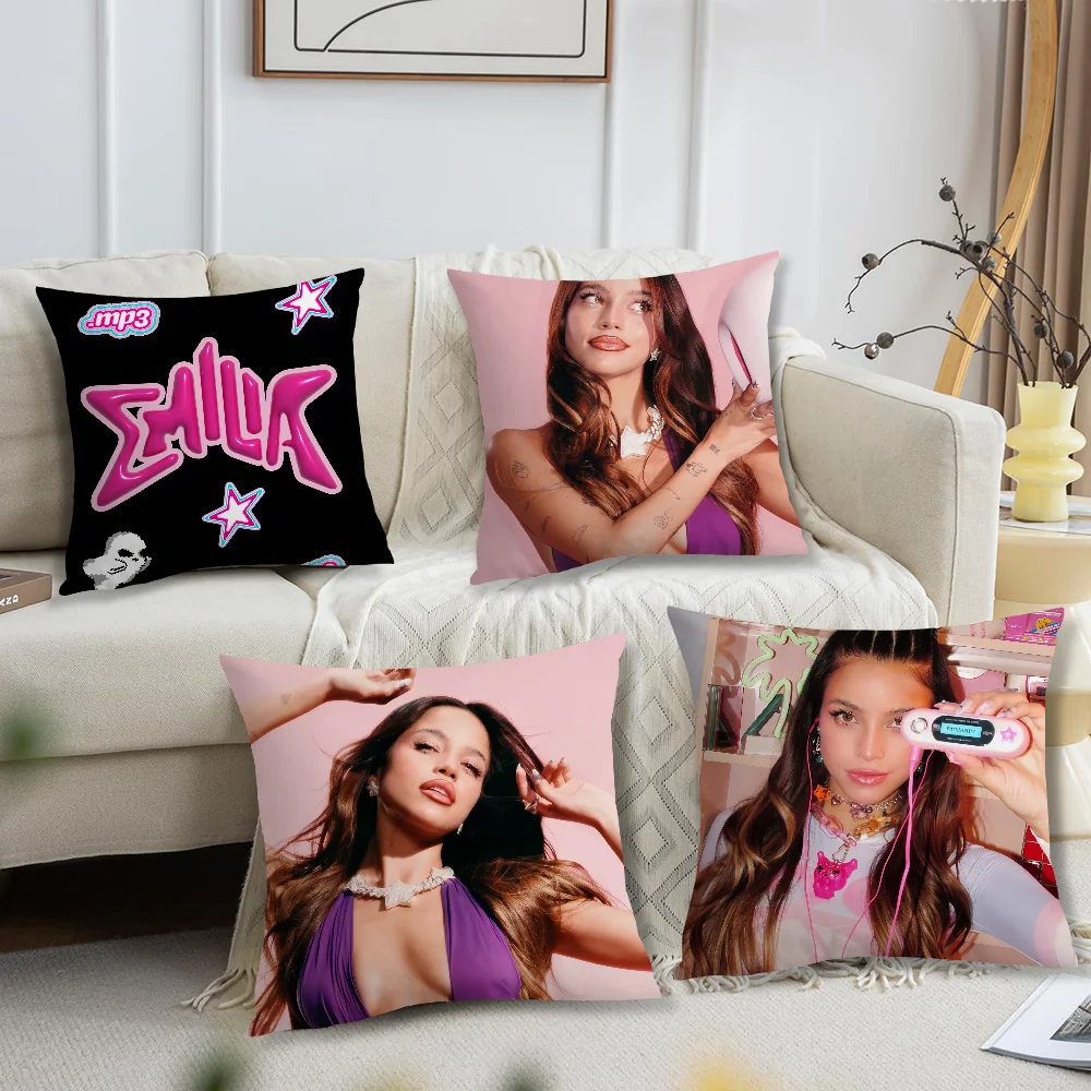 Singer Emilia Mernes mp3 cushion cover For Bedroom Car Coffee Shop Room Soft and Living Room Sofa Decorative Pillow Cover Case