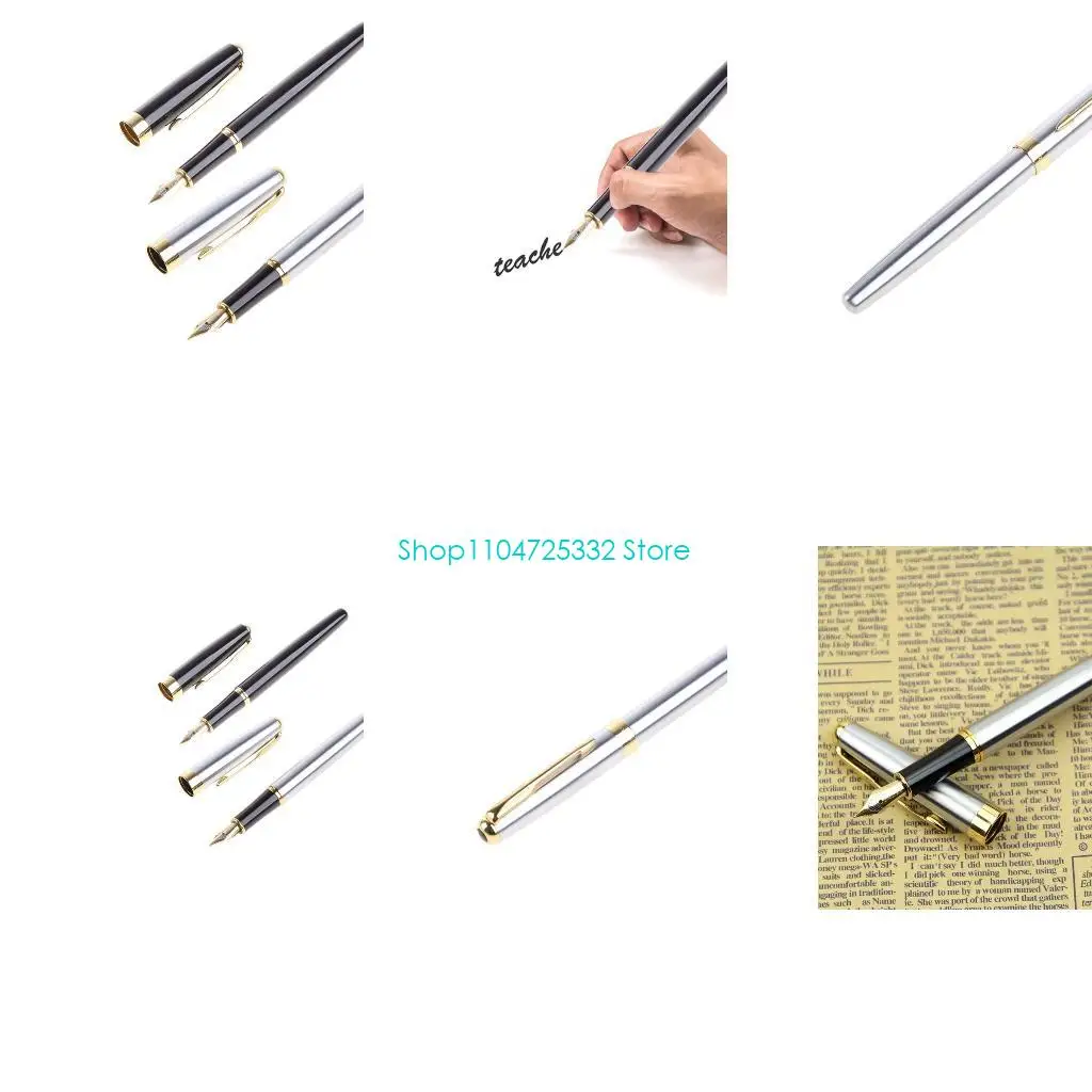 

P5EA BAOER 388 Черный металлический наконечник перьевой ручки, средний размер