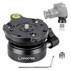 Lanxire Tripod Head Leveling Base Leveling Head Half Ball with 1/4