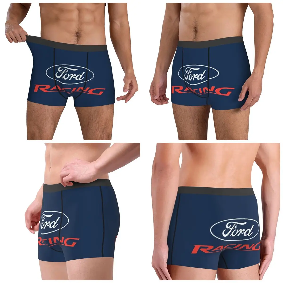 Boxer Underpants Shorts Ford Mustang Panties Men Ventilate Underwear for Homme Man Boyfriend Gifts