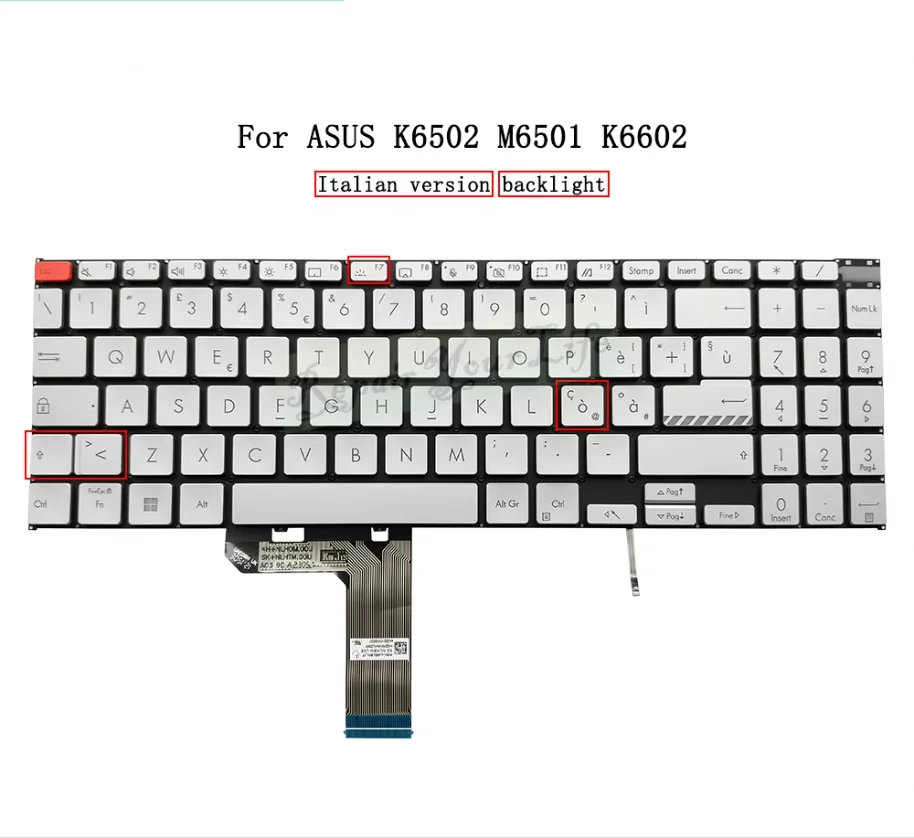 New Backlit US UK UA Ukraine SP Spanish BR Brazil IT Italian Laptop Keyboard For ASUS K6502 M6501 K6602 Q540 Relacement Keyboard