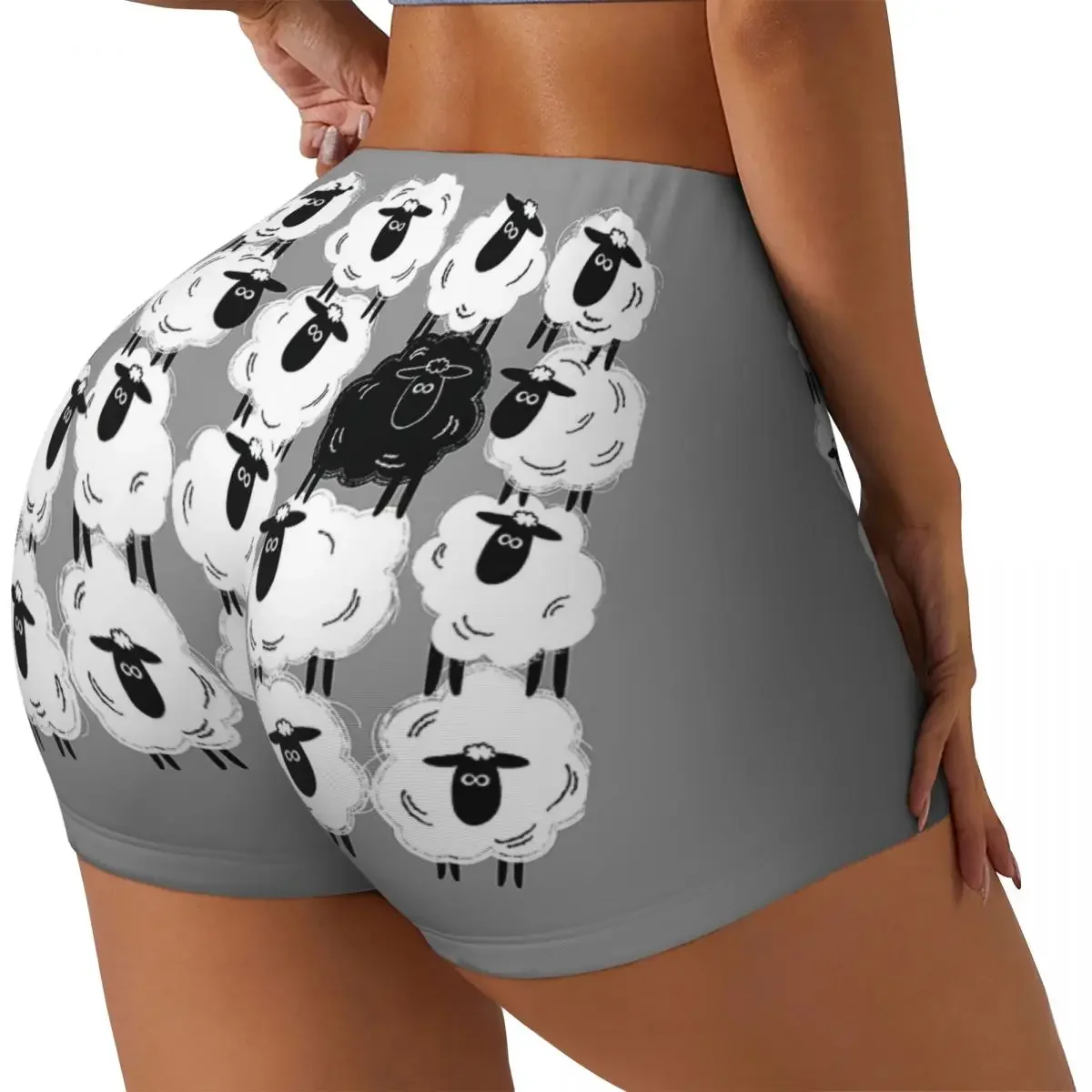 Custom Black Sheep #1 - By Sheep Well Women Gym Workout Running Shorts Athletic Volleyball Biker Yoga Shorts