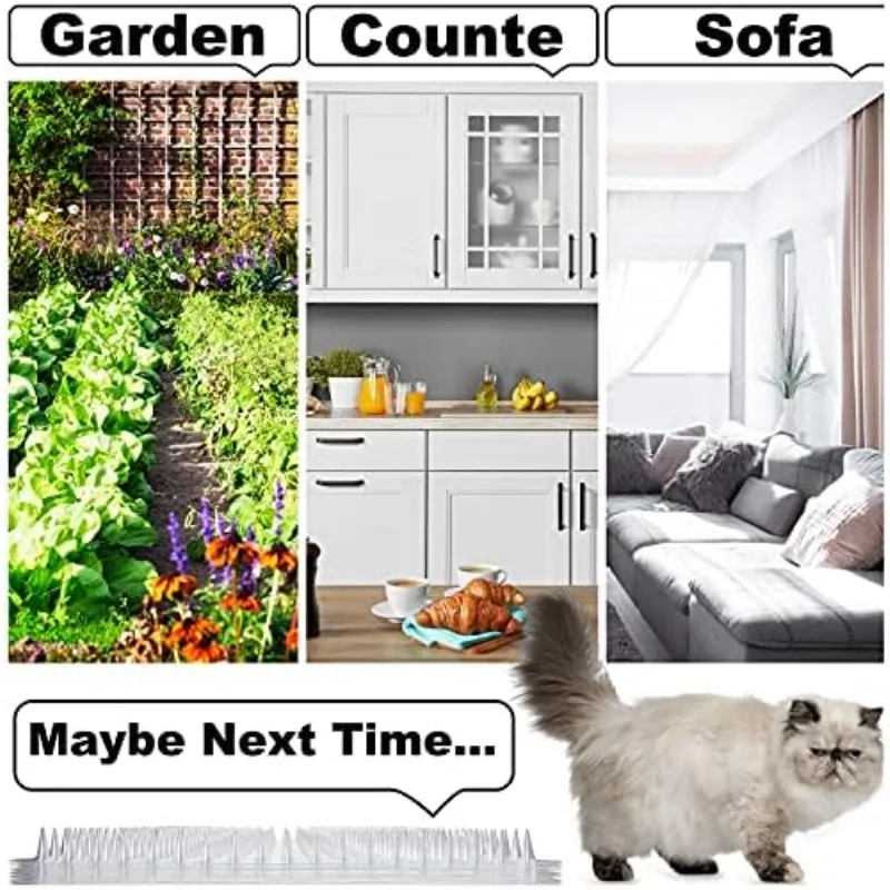 12Pcs Cat Deterrent Mat Cat Repellent Mat with Spikes Keep Dog Off Counter Anti Pet for Outdoor Indoor Plants Garden Sofa Window