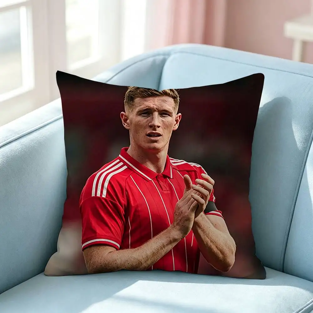 Football Star E-Elliot Anderson Square Double-Sided printed Pillow Case Bedroom Bedside Pillow Sofa Cushion Cover
