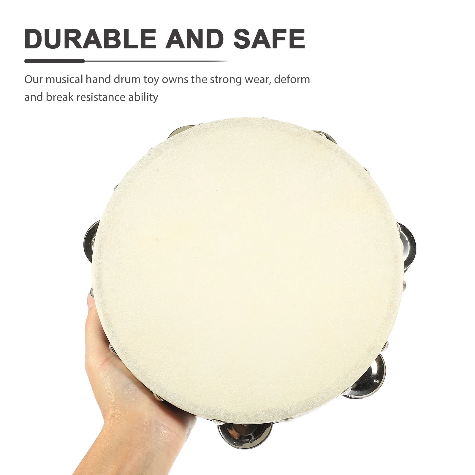 

2Pcs Percussion Hand Drum Set for Toddlers Educational Rhythm Instrument Kids Portable Jingle Bell Drum for Birthday Holiday