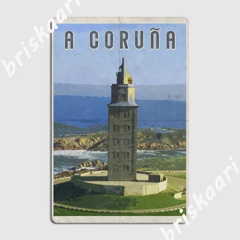 A Coruna Galicia Spain Art Metal Sign Wall pub Club Bar personalized Wall Decor Tin sign Posters