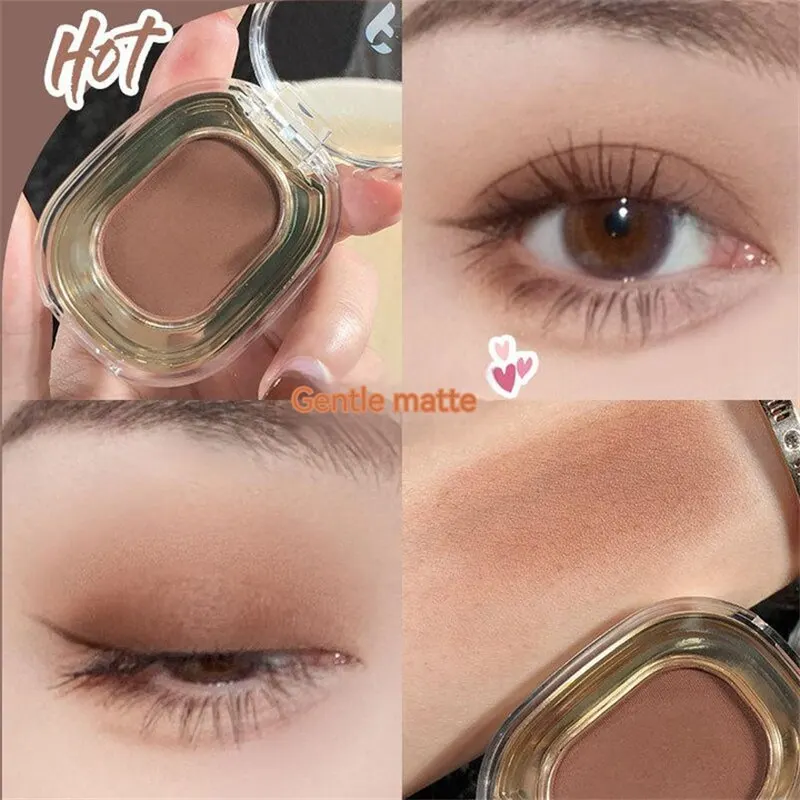 Faiccia monocromatico ombretto piatto opaco donne occhi lucidi strumenti cosmetici cosmetici duraturi trucco nudo Fine Flash