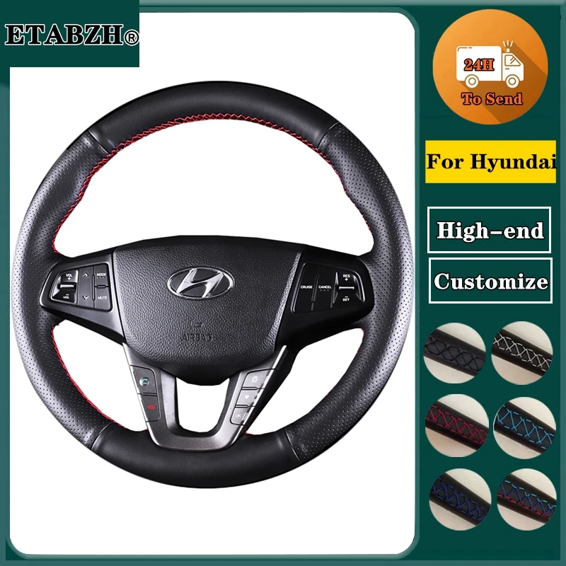 Braid Car Steering Wheel Cover For Hyundai Ix25 Creta 2014-2018 Microfiber Leather Steering Wrap Car Accessories