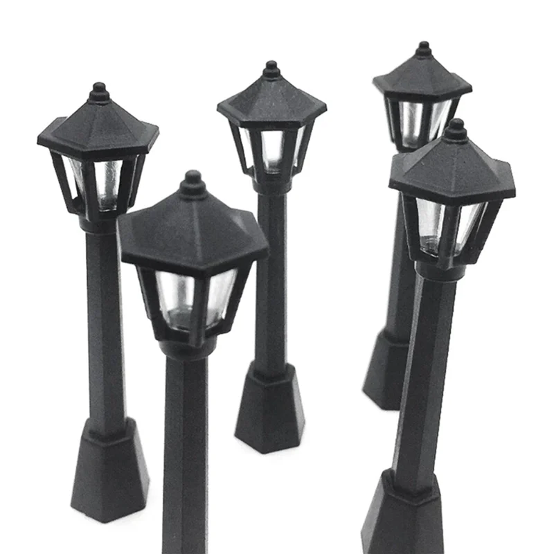 ODIES-8 шт. уличные фонари, модель железнодорожного поезда, фонарный столб, миниатюрный деревенский фонарь для кукольного домика «сделай сам»