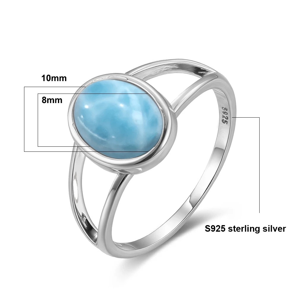 Ring aus 925er-Sterlingsilber mit natürlichem Moostone, oval, 8 x 10 mm, schlichtes Design, leichter Naturstein-Ring, Geschenke, edler Schmuck für Frauen – Detail 9