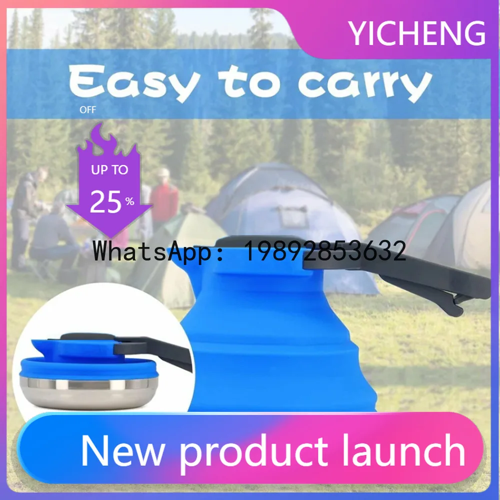 

ZZ travel outdoor camping with folding kettle, portable foldable silicone