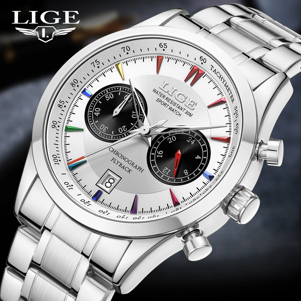 

LIGE Top Brand Men's Watches Classic Roman Scale Dial Luxury Wrist Watch for Man Original Quartz Waterproof Luminous Male relo