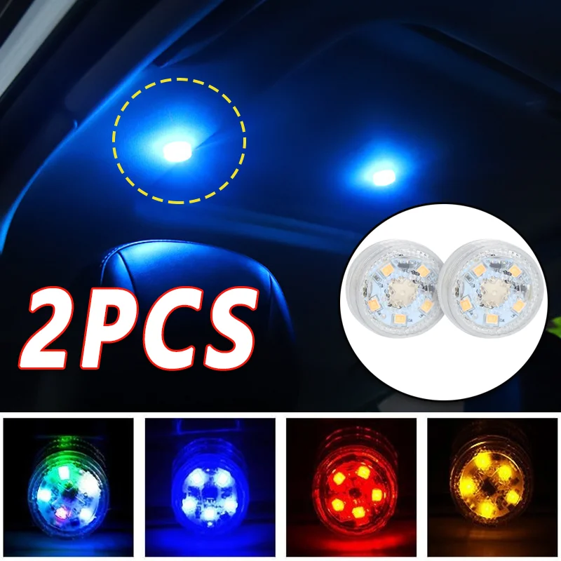 

1/2pcs Car Smaller Interior Touch Switch Lights 5LED Sensors Roof Read Bulbs Ceiling Lamps Mini Touch Wireless Ambient LED Light