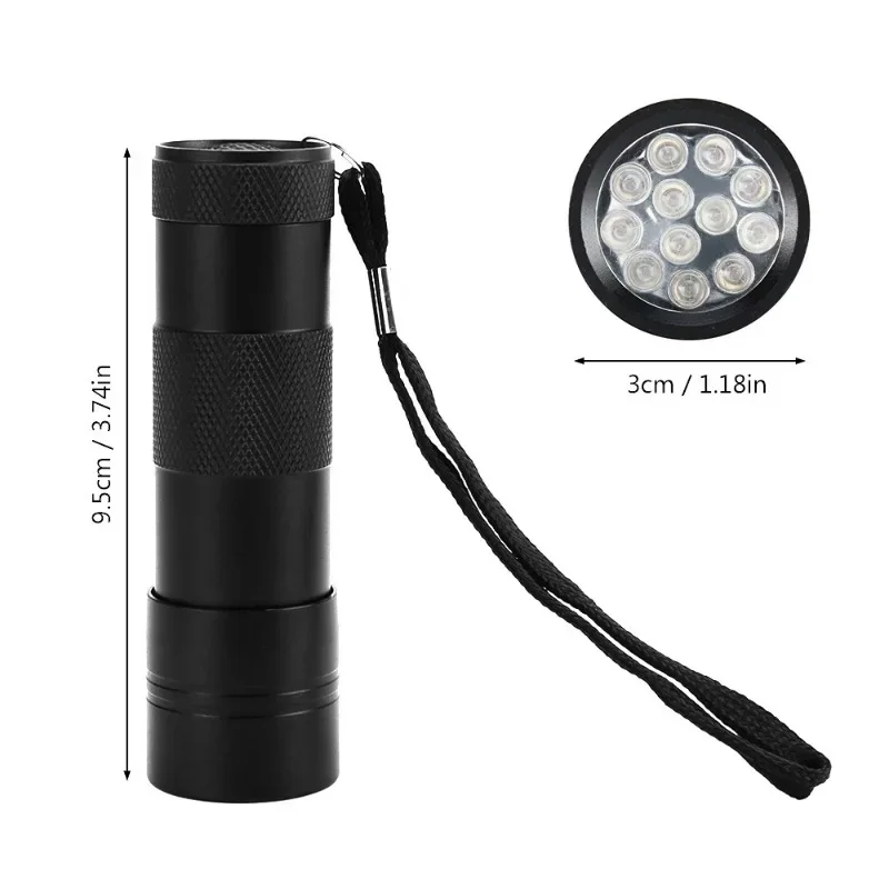 2-IN-1 LED UV Flashlight 3 Modes Retractable Ultraviolet Torches 395/365nm Pet Urine Stain Detector Lamps Portable Blacklight