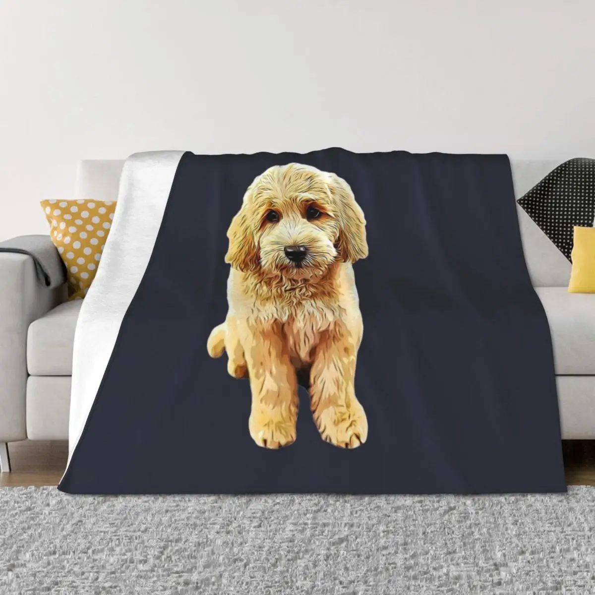 

Goldendoodle Cute Puppy Eyes! Throw Blanket Custom Picnic Decorative Sofas Large Blankets