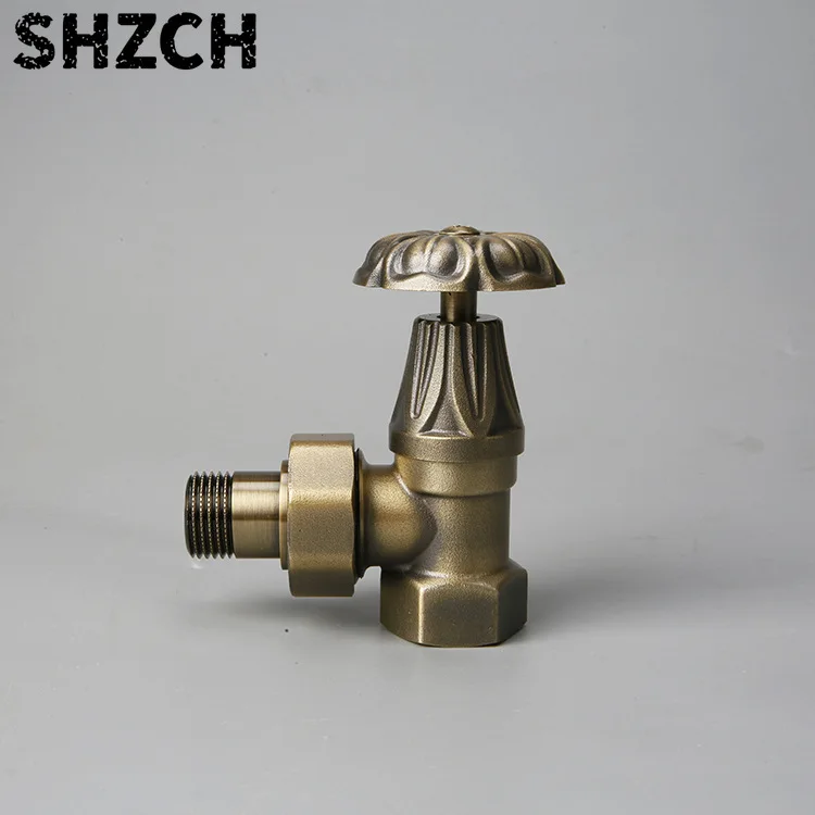 4 Points Bronze Heating Valve, Radiator Temperature Control Valve, European Standard, Antique Paint Process