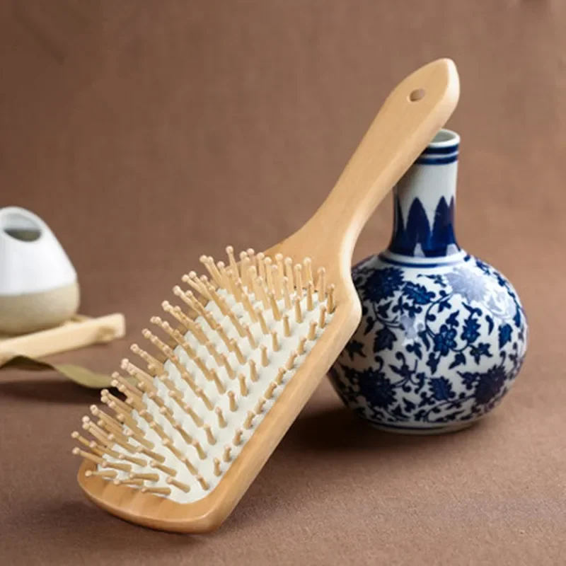 1PC  Wood Comb Professional Healthy Paddle Cushion Hair Loss Massage Brush Hairbrush Comb Scalp Hair Care Healthy bamboo comb