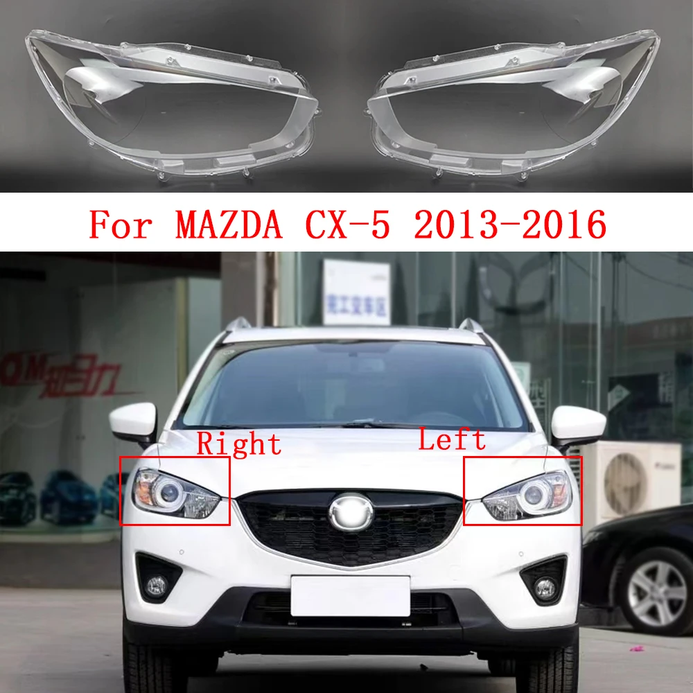 

Car Headlight Glass Cover For MAZDA CX-5 2013 2014 2015 2016 Plexiglass Replace Lamp Shade Headlight Transparent Lens Shell