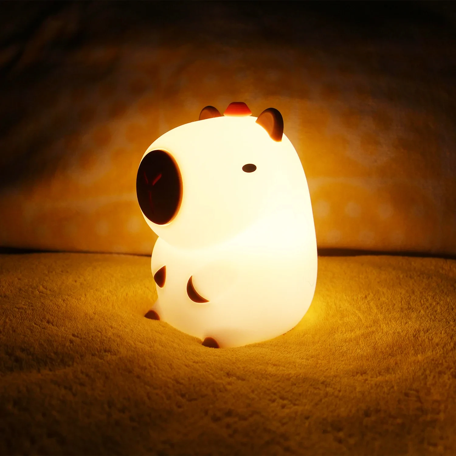 Cute Capybara LED Night Light 7 Colors Touch Cartoon Silicone Bedside Sleep Lamp for Kids Birthday Gift for Children's Room