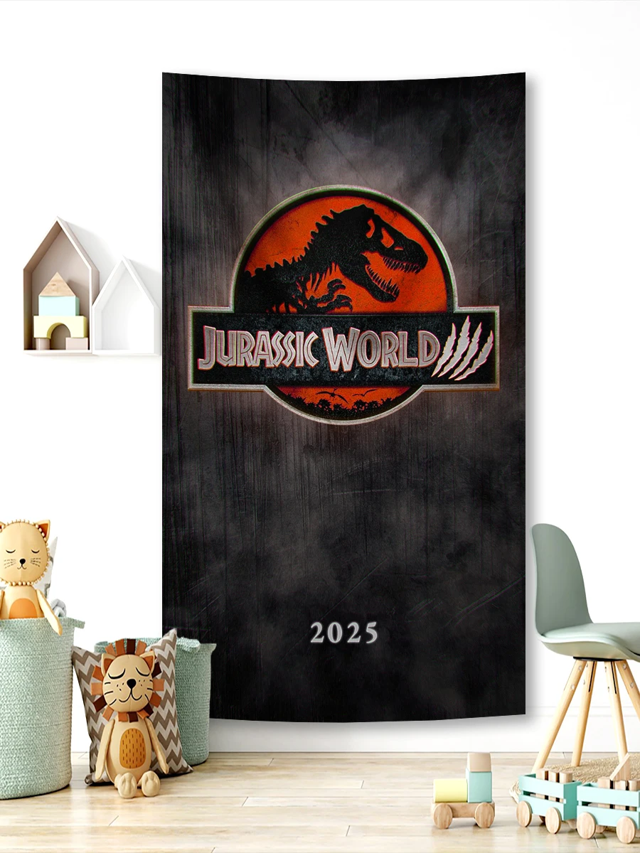 FLAGDOM 60X90CM 90x150CM 2025 Jurassic Park Flag Polyester Printed Jurassic World Poster Banner For Decor Courtyard