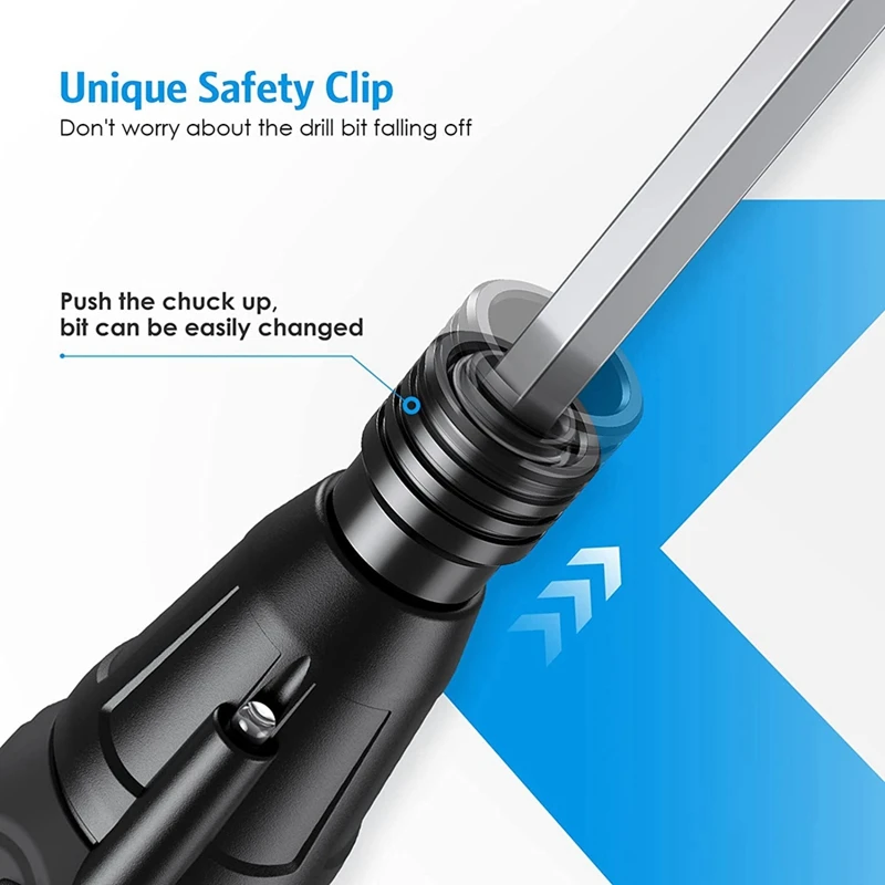 مجموعة أدوات إصلاح المنزل الأوتوماتيكية مفك براغي مزود بمصابيح LED وكابل USB باللون الأسود