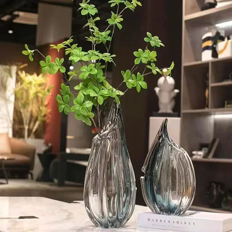 Vases Modern Minimalism Glass Vase Fake Flower Dried Flowers Container Living Room Decor Estantes Para Plantas Jarrones