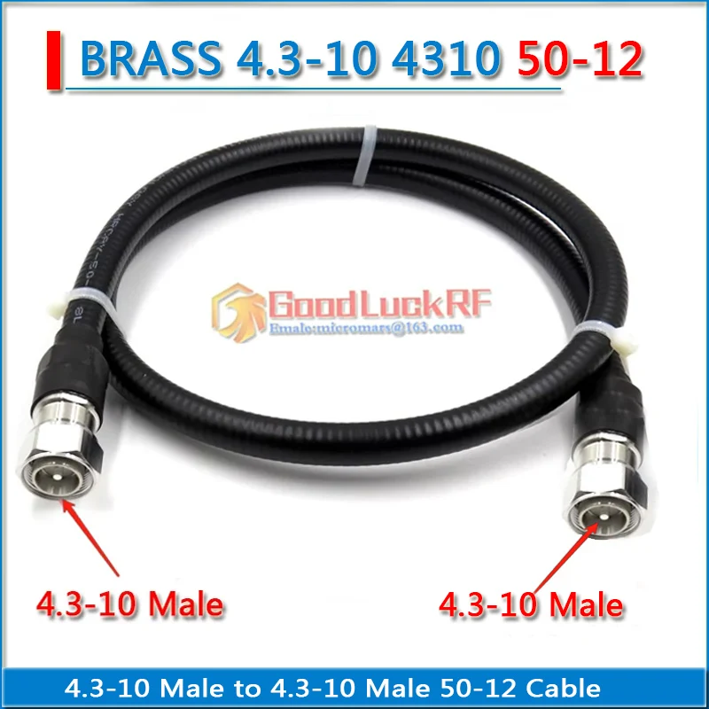 Cabo Coaxial Pigtail, Super Flexível, Super Flexível, Dual Din, Mini DIN 4310, 4.3-10 Macho para 4.3-10 Macho, Jumper RRU 7 8 7 16 50-12